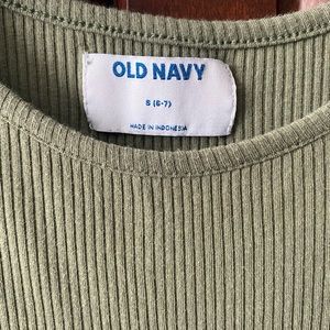 Girls 6/7 Olive green cotton/ spandex dress. Worn once for pictures!